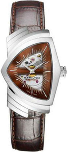 Hamilton American Classic Shaped Self winding Automatic Brown Mens Watch H24515591 