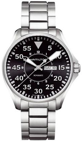 Hamilton Khaki Aviation Battery Operated Quartz Black Mens Watch H64611135 
