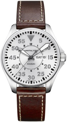 Hamilton Khaki Aviation Battery Operated Quartz Silver Mens Watch H64611555 