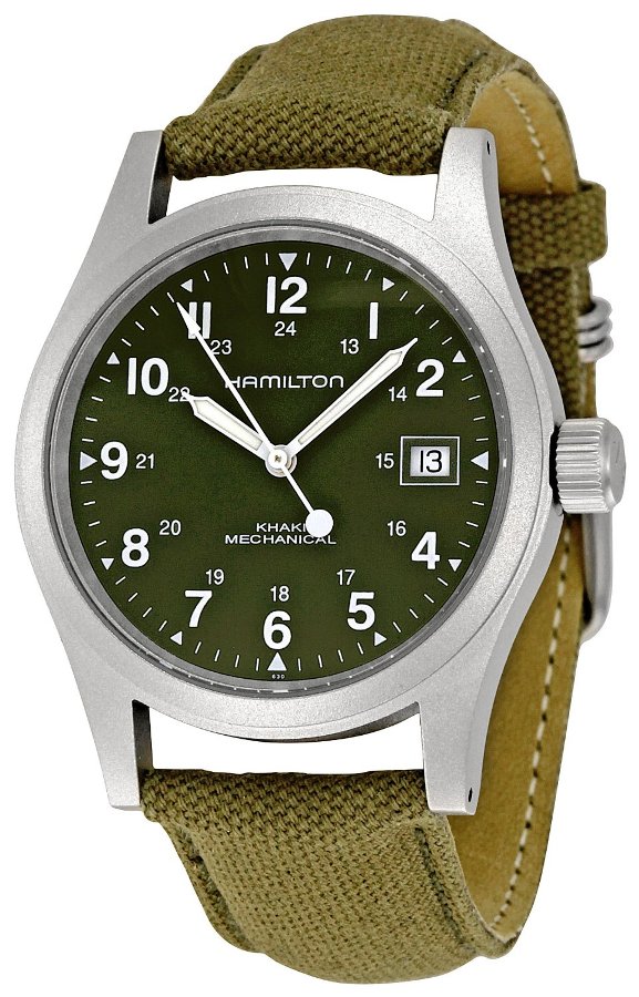 Hamilton Khaki Field Manual Winding Mechanical Green Mens Watch H69419363 