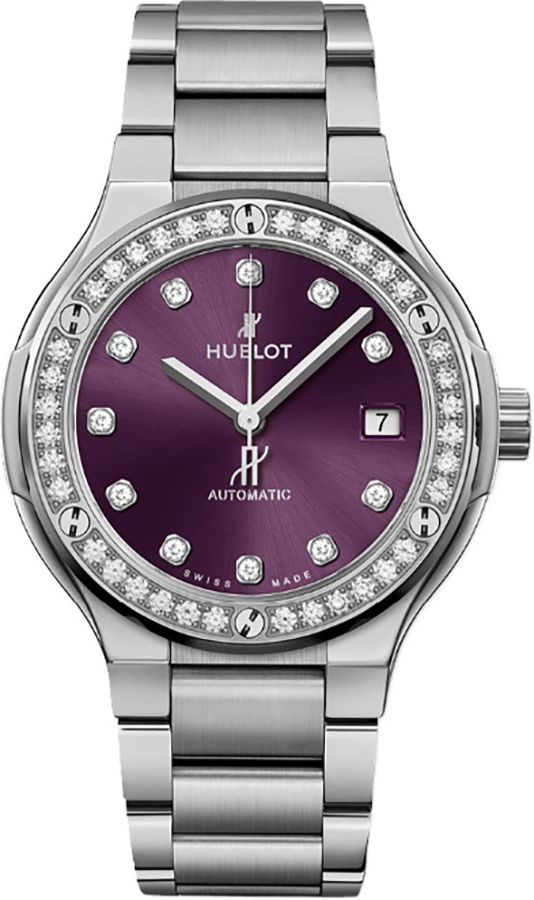 Hublot Classic Fusion Self Winding Automatic Purple Ladies Watch 568NX897VNX1204 