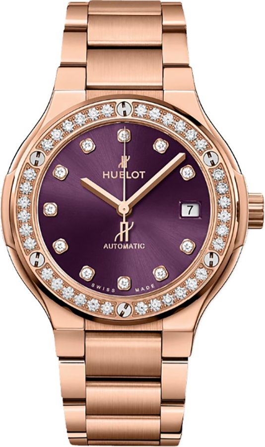Hublot Classic Fusion Self Winding Automatic Purple Ladies Watch 568OX898VOX1204 