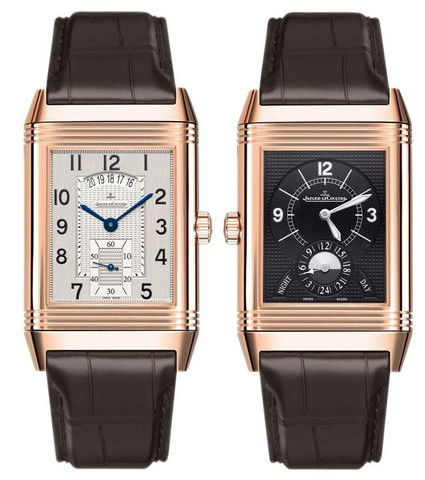 Jaeger LeCoultre Reverso Manual Winding Black Silver Mens Watch Q3742421 
