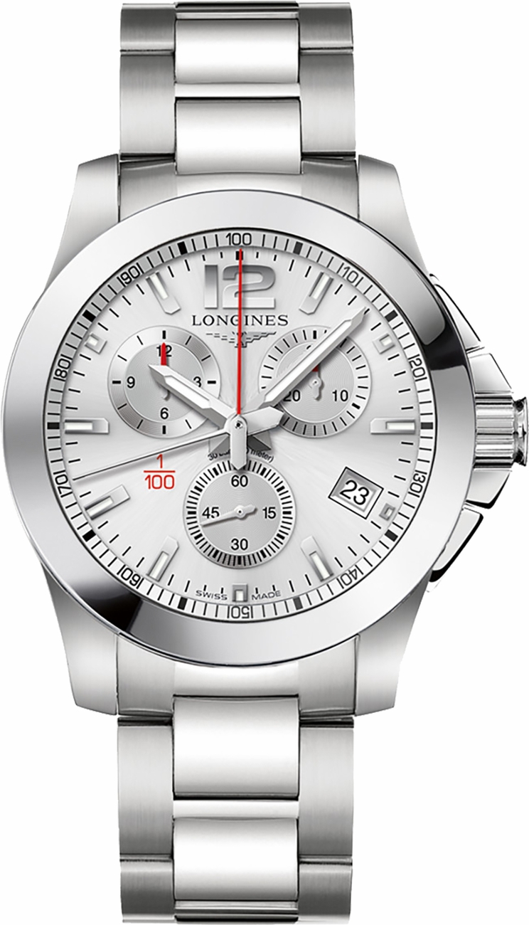 Longines Conquest Battery Operated Quartz Silver Mens Watch L37004766 