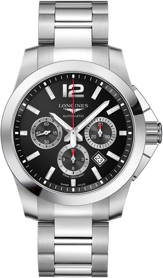 Longines Conquest Self winding Automatic Black Mens Watch L38014566 