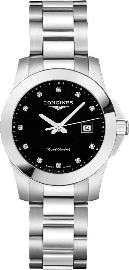 Longines Conquest Battery Operated Quartz Black Ladies Watch L33764576 