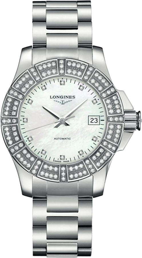 Longines Conquest Watches Ladies Pearl White Self winding Automatic L31800876 Watch 