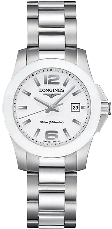 Longines Conquest Battery Operated Quartz White Ladies Watch L32574166 