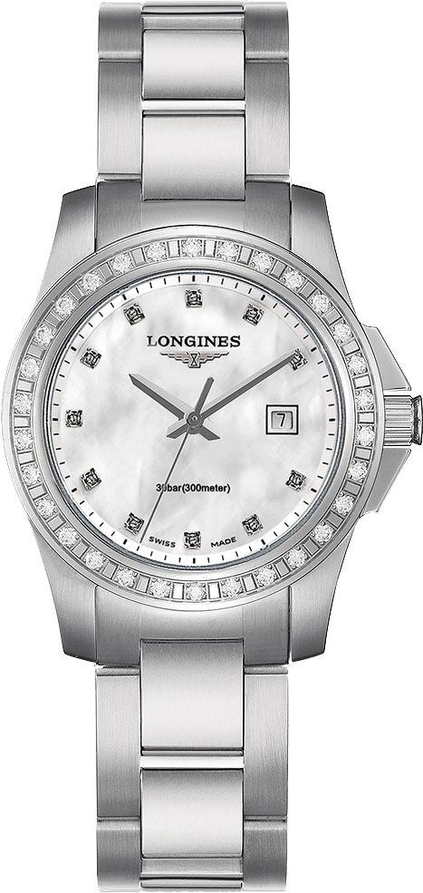 Longines Conquest Battery Operated Quartz Pearl White Ladies Watch L32580886 