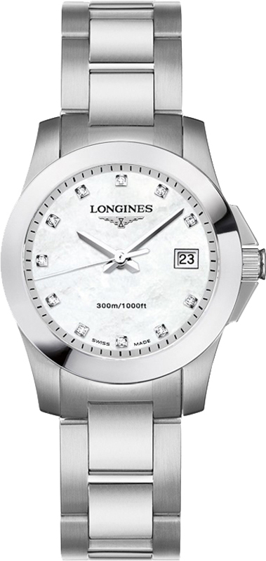 Longines Conquest Watches Ladies Pearl White Battery Operated Quartz L32774876 Watch 