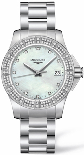 Longines Conquest Watches Ladies Pearl White  L32800876 Watch 