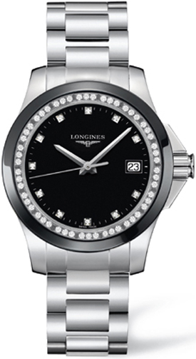 Longines Conquest Black Ladies Watch L32810576 