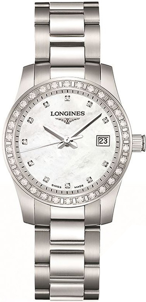 Longines Conquest Watches Ladies Pearl White Battery Operated Quartz L33000876 Watch 