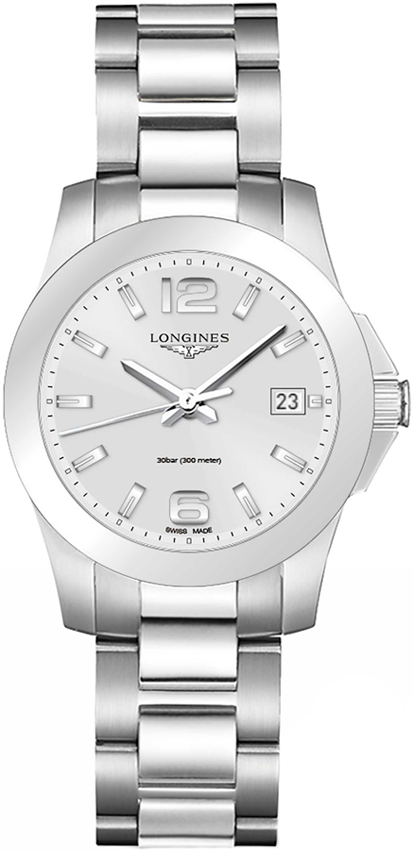 Longines Conquest Battery Operated Quartz Silver Ladies Watch L33774766 