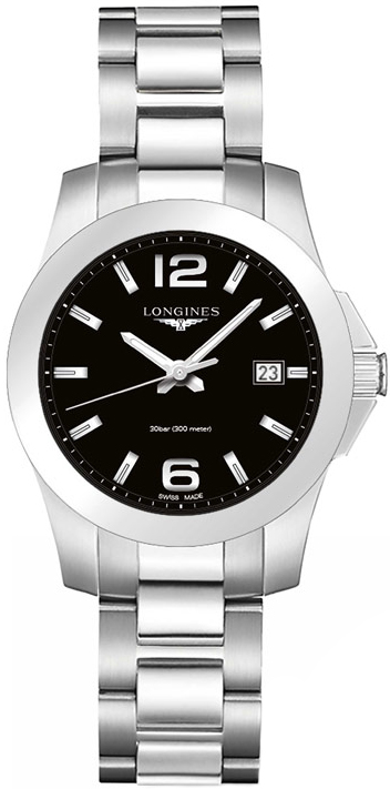 Longines Conquest Battery Operated Quartz Black Ladies Watch L33784586 