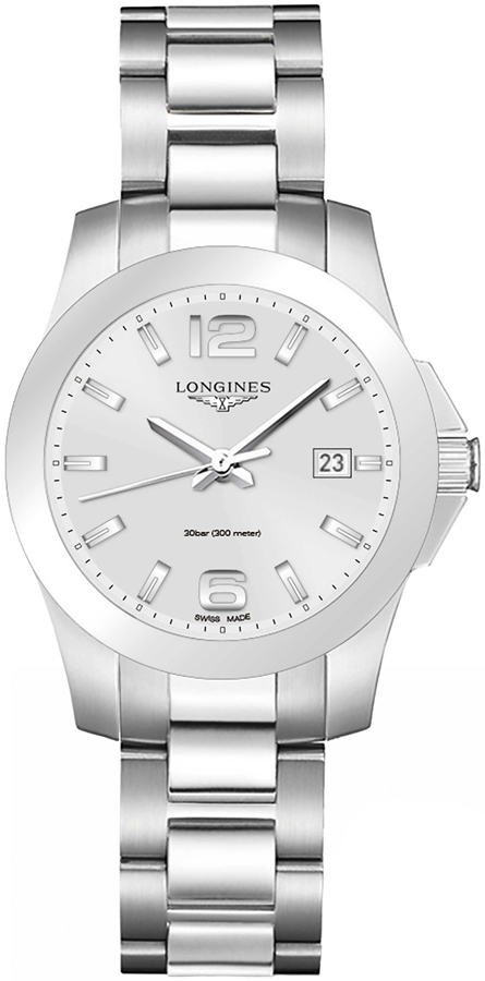 Longines Conquest Battery Operated Quartz Silver Ladies Watch L33784766 