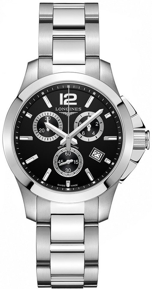 Longines Conquest Battery Operated Quartz Black Mens Watch L33794566 