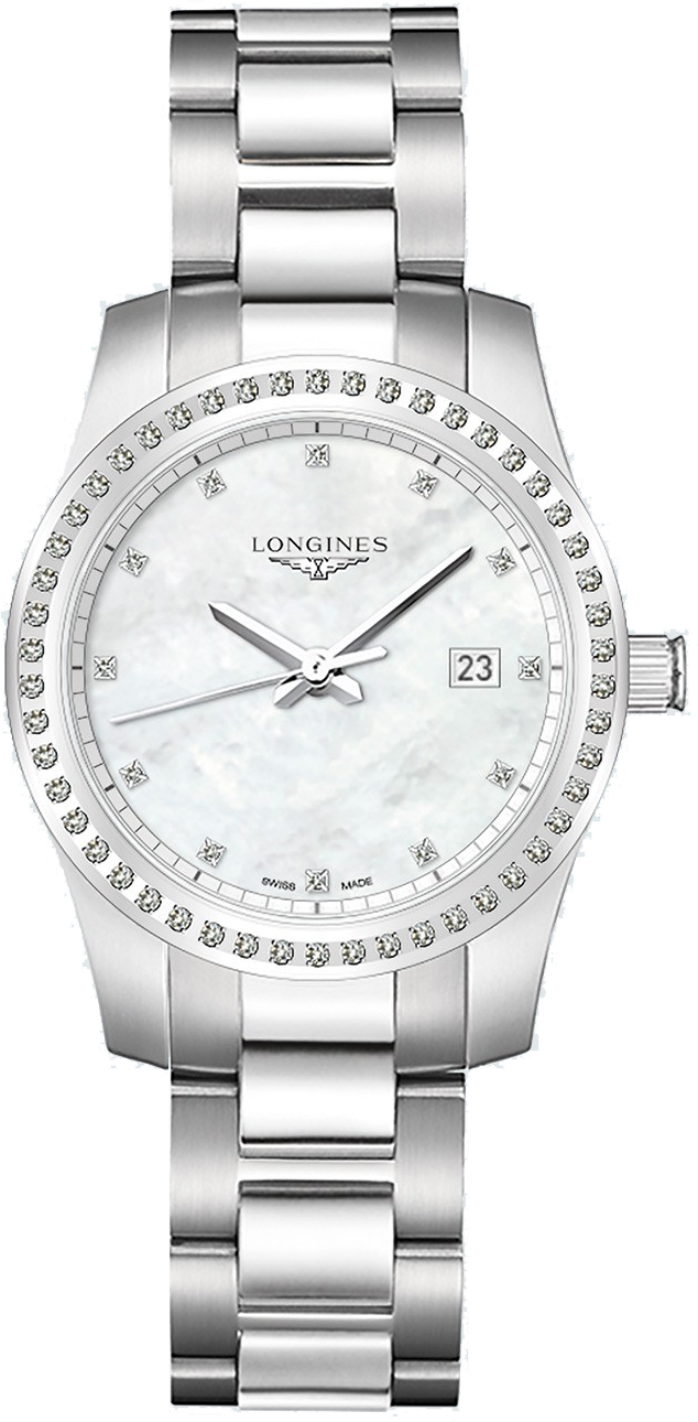 Longines Conquest Watches Ladies Pearl White Battery Operated Quartz L34010876 Watch 