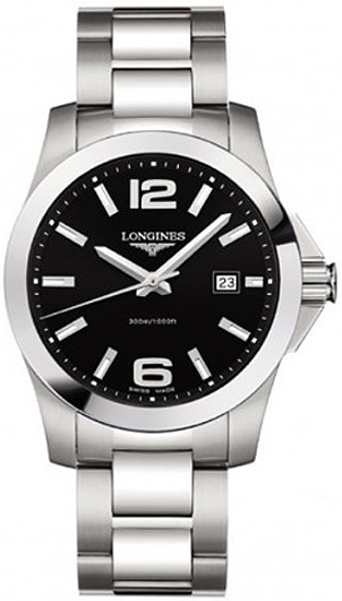 Longines Conquest Battery Operated Quartz Black Mens Watch L36594586 