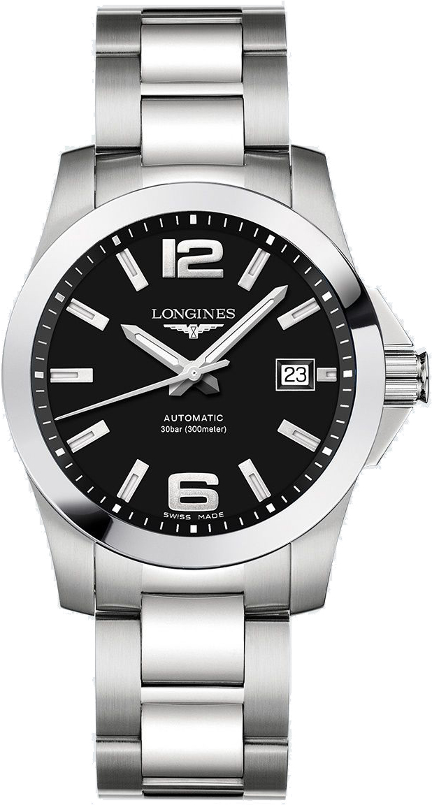 Longines Conquest Battery Operated Quartz Black Mens Watch L36764586 