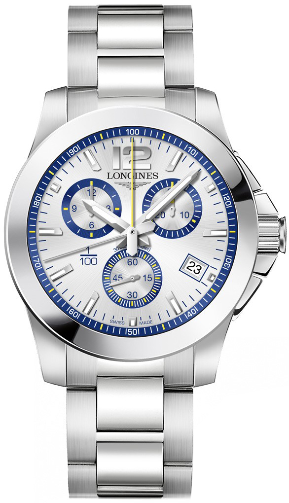 Longines Conquest Battery Operated Quartz Silver Mens Watch L37004786 