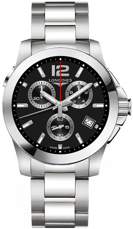 Longines Conquest Battery Operated Quartz Black Mens Watch L37024566 