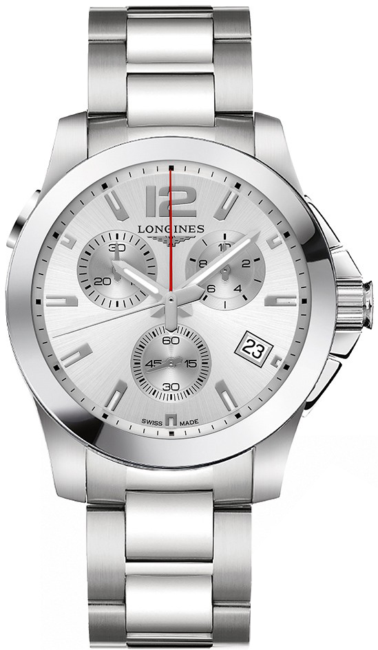 Longines Conquest Battery Operated Quartz Silver Mens Watch L37024766 