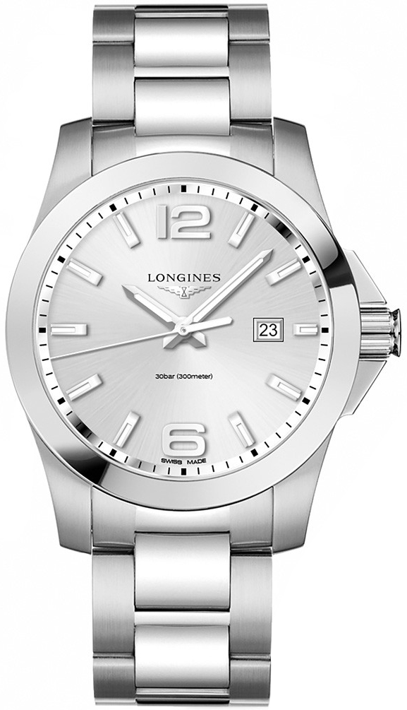 Longines Conquest Battery Operated Quartz Silver Mens Watch L37604766 