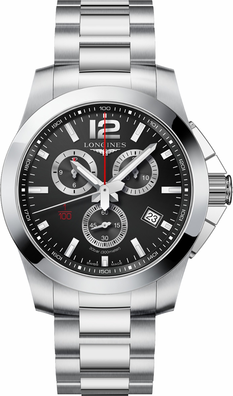 Longines Conquest Battery Operated Quartz Black Mens Watch L38004566 