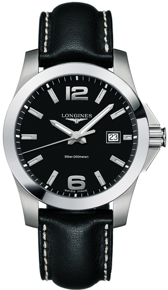 Longines Conquest Battery Operated Quartz Black Mens Watch L36594583 
