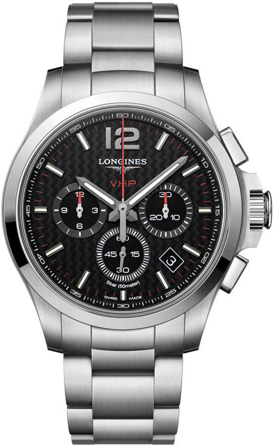 Longines Conquest V.H.P. Battery Operated Quartz Black Mens Watch L37174666 