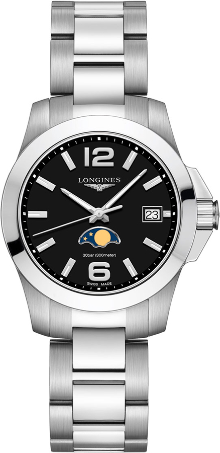 Longines Conquest Battery Operated Quartz Black Ladies Watch L33814586 