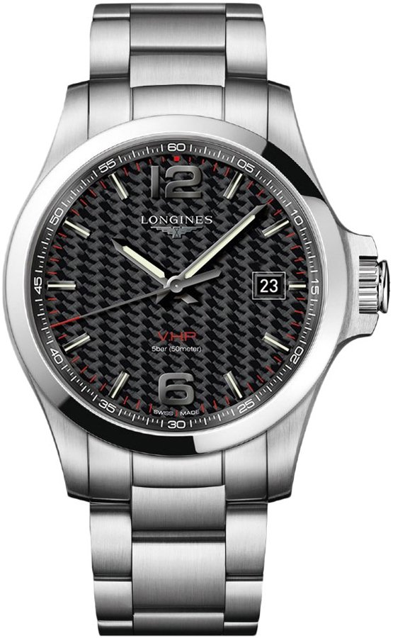 Longines Conquest V.H.P. Battery Operated Quartz Black Mens Watch L37264666 