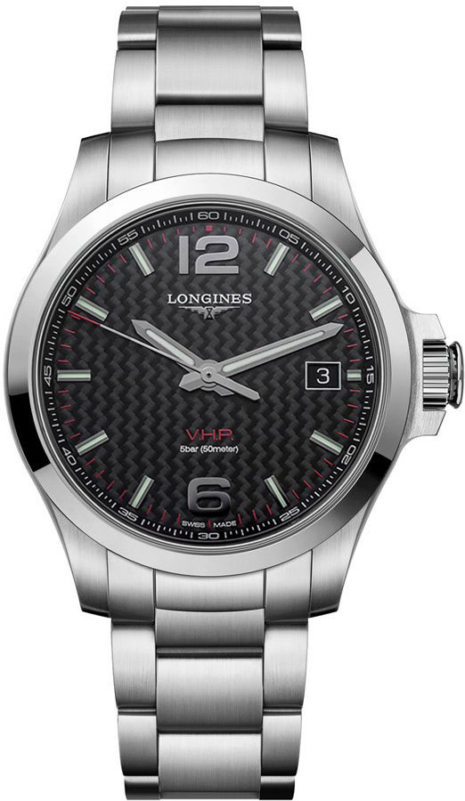 Longines Conquest V.H.P. Battery Operated Quartz Black Mens Watch L37164666 