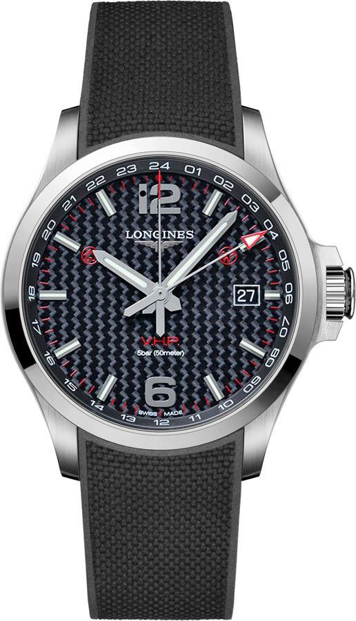 Longines Conquest V.H.P. Battery Operated Quartz Black Mens Watch L37284669 
