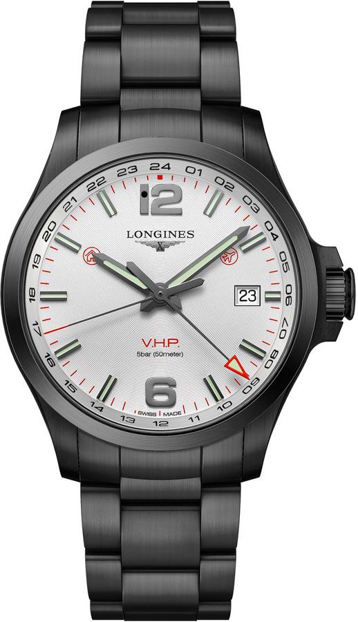Longines Conquest V.H.P. Battery Operated Quartz Silver Mens Watch L37282766 