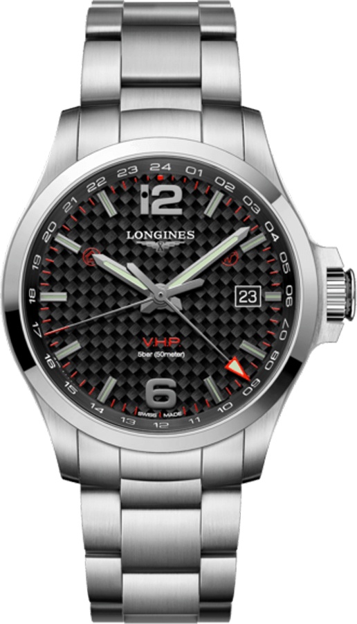Longines Conquest V.H.P. Battery Operated Quartz Black Mens Watch L37284666 
