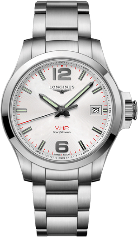 Longines Conquest V.H.P. Battery Operated Quartz Silver Mens Watch L37164766 