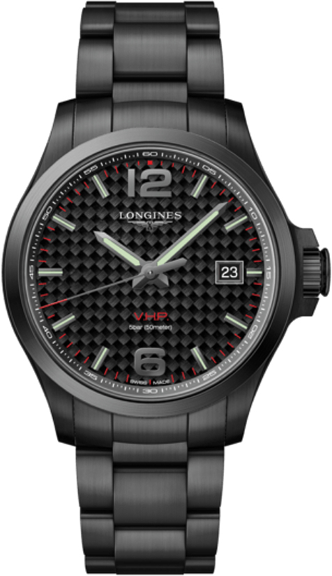 Longines Conquest V.H.P. Battery Operated Quartz Black Mens Watch L37262666 
