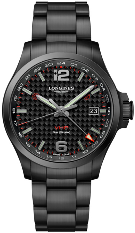 Longines Conquest V.H.P. Battery Operated Quartz Black Mens Watch L37282666 