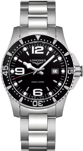 Longines HydroConquest Battery Operated Quartz Black Mens Watch L36404566 