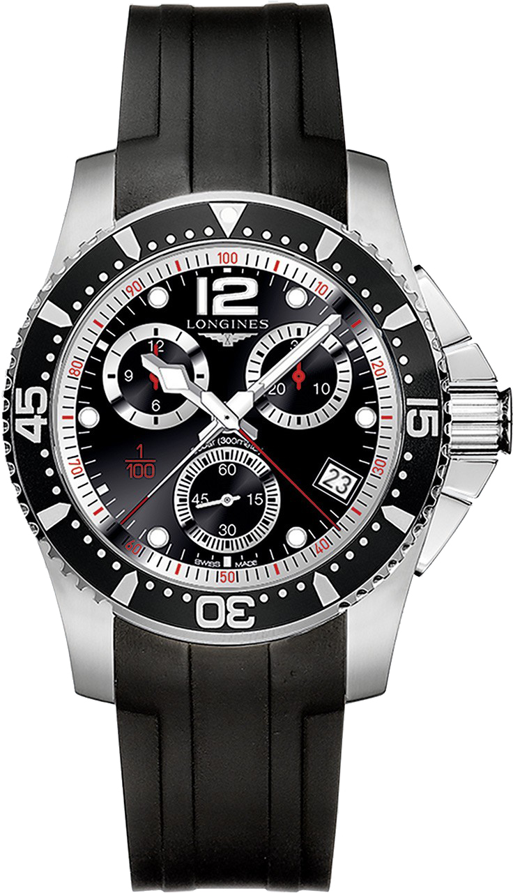 Longines HydroConquest Battery Operated Quartz Black Mens Watch L37434562 