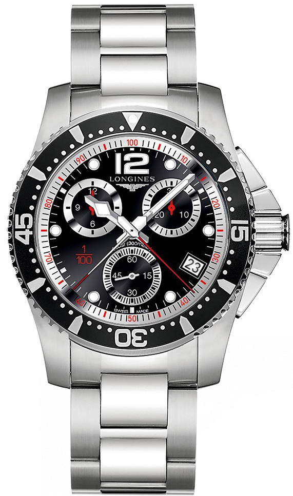Longines HydroConquest Battery Operated Quartz Black Mens Watch L37434566 