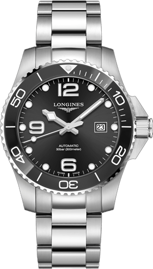 Longines HydroConquest Self winding Automatic Black Mens Watch L37824565 