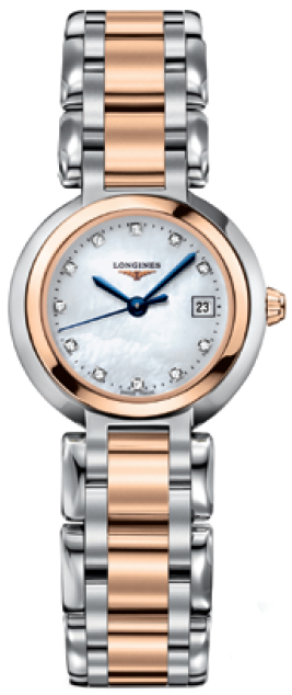 Longines PrimaLuna 18k Rose Gold & Stainless Steel Women's Watch L8.110.5.87.6 