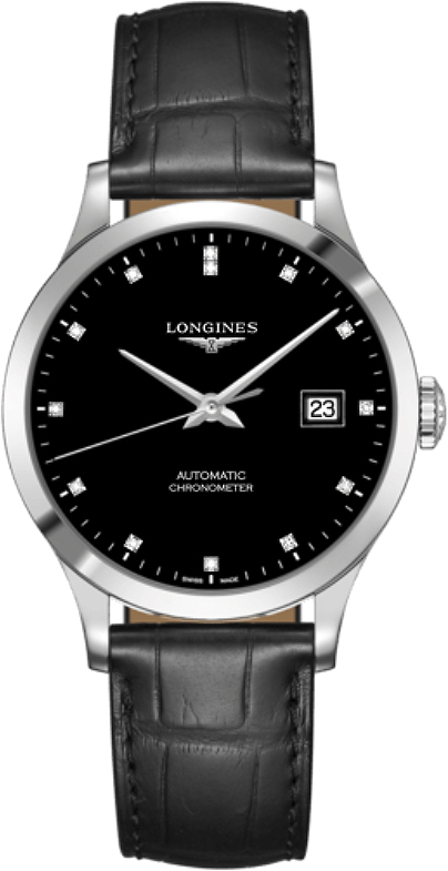 Longines Record Self winding Automatic Chronometer Black Mens Watch L28204572 
