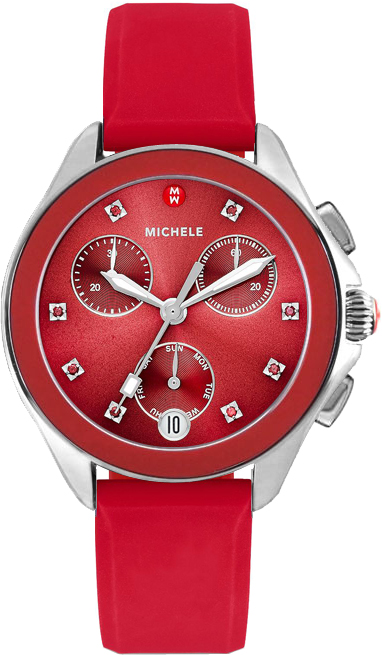 Michele Cape Battery Operated Quartz Red Watch MWW27C000004 