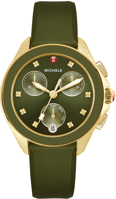 Michele Cape Battery Operated Quartz Green Watch MWW27C000006 