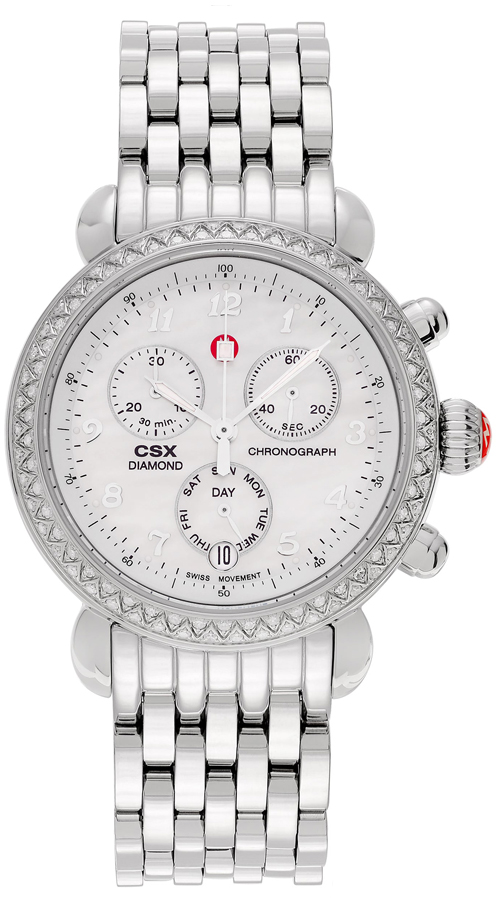 Michele CSX Battery Operated Quartz Pearl White Watch MWW03M000001 