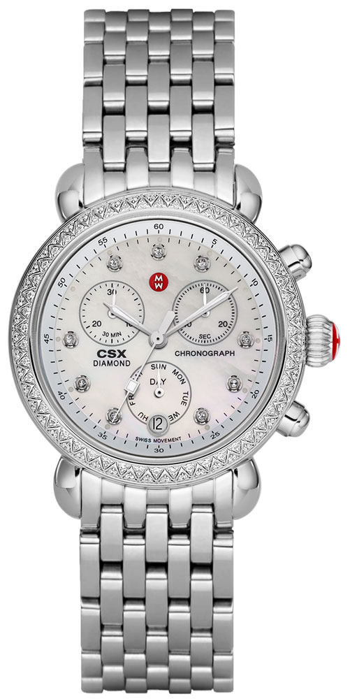 Michele CSX Battery Operated Quartz Pearl White Ladies Watch MWW03M000114 